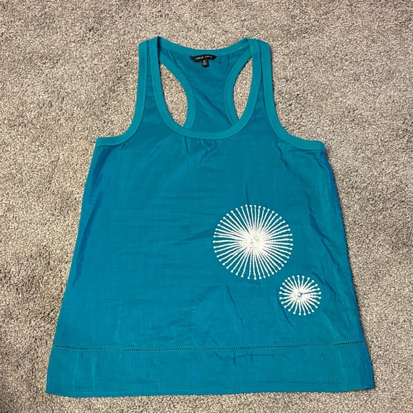 Naked Zebra Turquoise Tank Top with White Sunburst Design - Picture 1 of 5